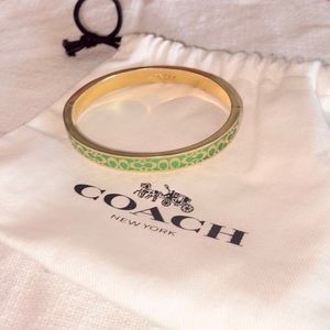 Green and Gold COACH Bracelet